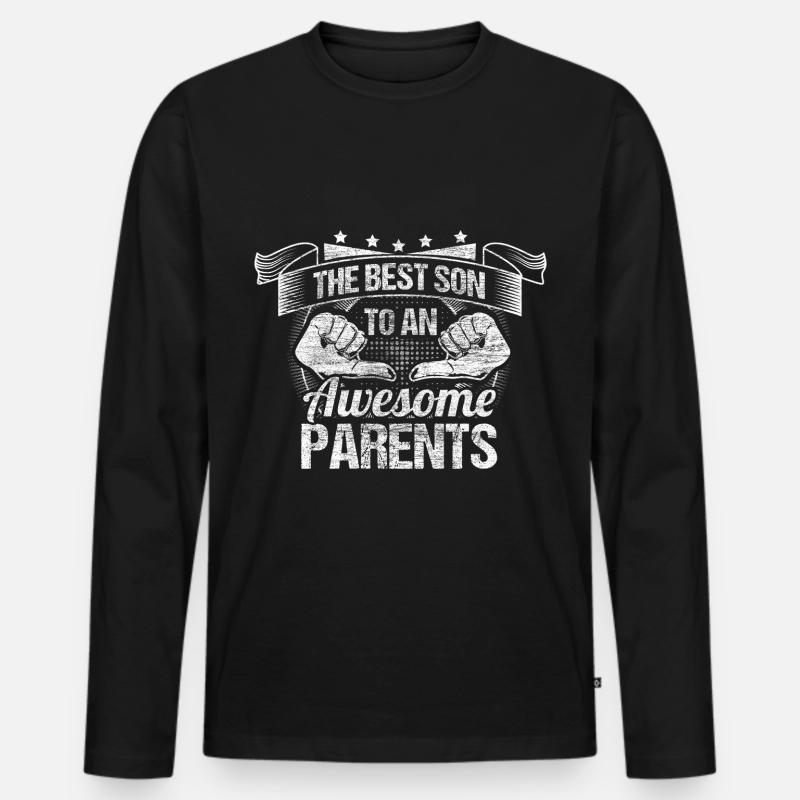 Bester Sohn Söhne - Männer Premium Bio Langarmshirt - Schwarz