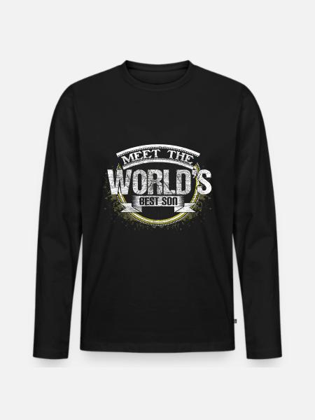 Best son family boy - Men's Premium Organic Long Sleeve Shirt - black