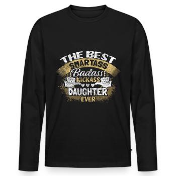 Fille fille - T-shirt manches longues Premium bio Homme - noir - Devant - Nico (187cm)