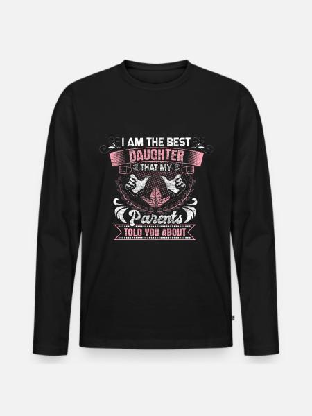 Idée cadeau de père fille - T-shirt manches longues Premium bio Homme - noir