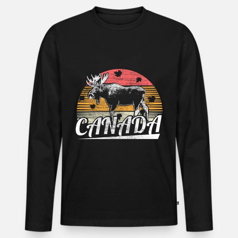 Kanada Schnee Nation Geschenk - Männer Premium Bio Langarmshirt - Schwarz