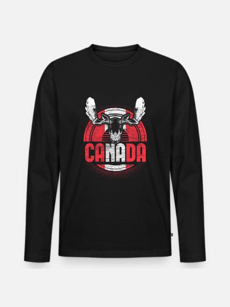Canada Maple Flag Gift Idea - Men's Premium Organic Long Sleeve Shirt - black