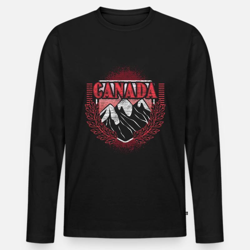Kanada Geburtsland - Männer Premium Bio Langarmshirt - Schwarz