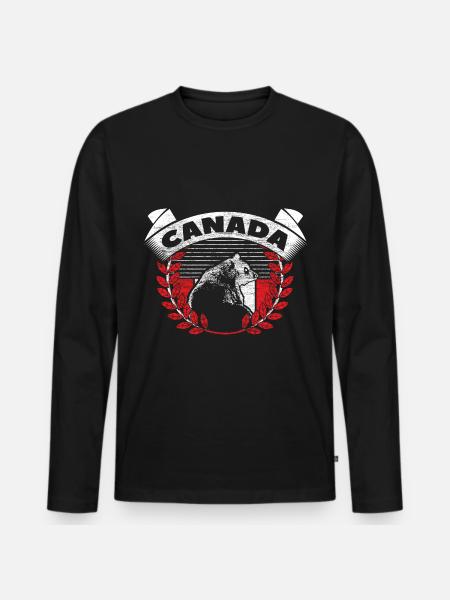 Canada Elk Country of birth - Men's Premium Organic Long Sleeve Shirt - black