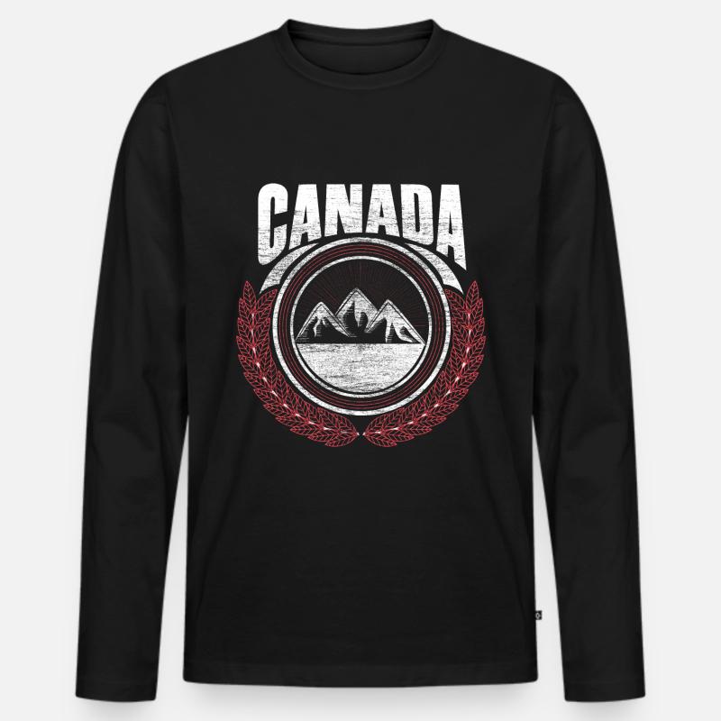 Canada Elk Origin Gift - Men's Premium Organic Long Sleeve Shirt - black