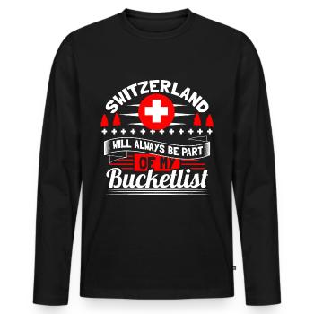 Switzerland Neutrality State - Men's Premium Organic Long Sleeve Shirt - black - Front - Nico (187cm)