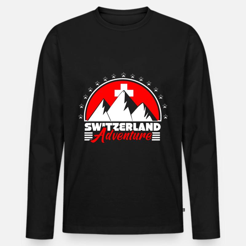 Schweiz Schweizer Staat - Männer Premium Bio Langarmshirt - Schwarz