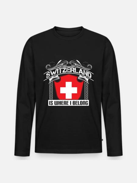 Switzerland Matterhorn origin - Men's Premium Organic Long Sleeve Shirt - black