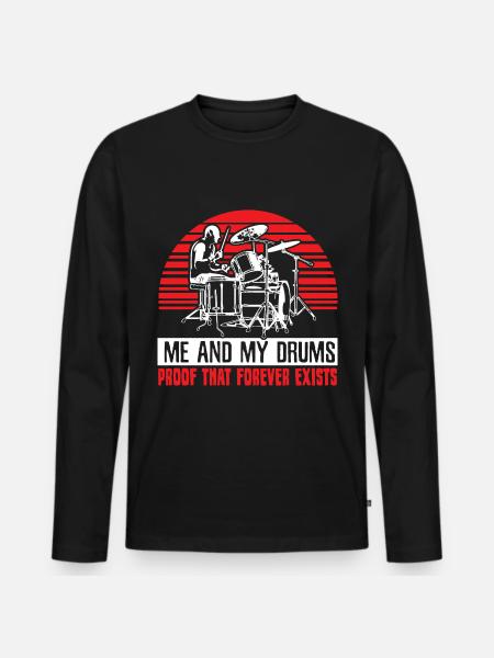 Drums Rock - Men's Premium Organic Long Sleeve Shirt - black