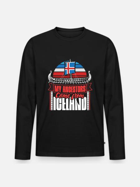 Iceland State - Men's Premium Organic Long Sleeve Shirt - black