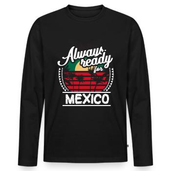 Mexico Cactus State - Men's Premium Organic Long Sleeve Shirt - black - Front - Nico (187cm)