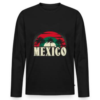 Mexico - Men's Premium Organic Long Sleeve Shirt - black - Front - Nico (187cm)