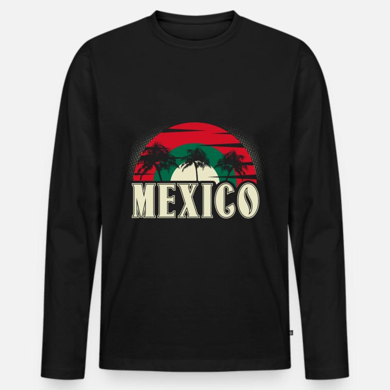 Mexiko - Männer Premium Bio Langarmshirt - Schwarz