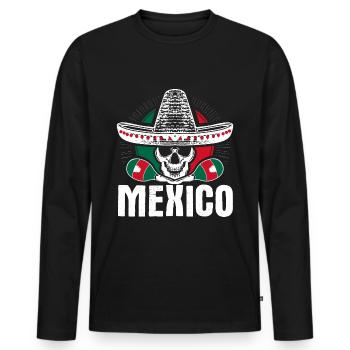 Mexique Cactus Land Idée cadeau - T-shirt manches longues Premium bio Homme - noir - Devant - Nico (187cm)