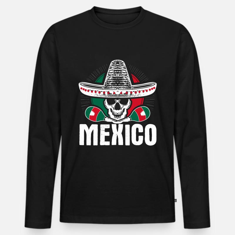 Mexiko Kaktus Land Geschenkidee - Männer Premium Bio Langarmshirt - Schwarz
