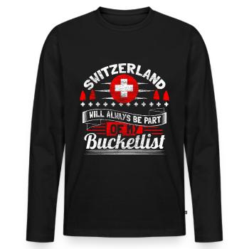 Switzerland Neutrality Gift - Men's Premium Organic Long Sleeve Shirt - black - Front - Nico (187cm)
