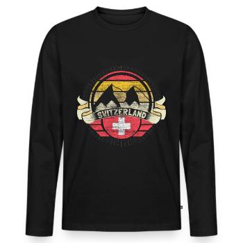 Switzerland Neutrality State - Men's Premium Organic Long Sleeve Shirt - black - Front - Nico (187cm)