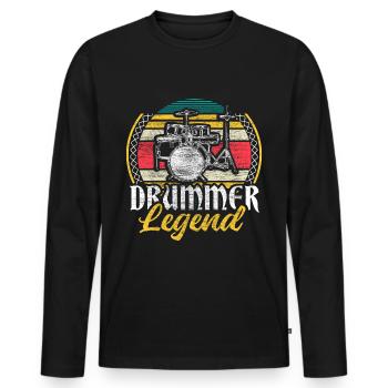 Drums Drumsticks Cadeau - T-shirt manches longues Premium bio Homme - noir - Devant - Nico (187cm)