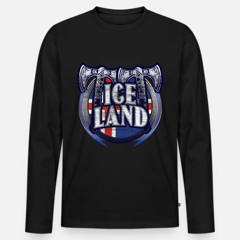 Island Insel Herkunft Geschenk - Männer Premium Bio Langarmshirt - Schwarz