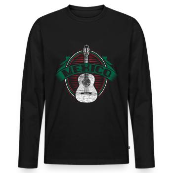 Pays de Fiesta Mexique - T-shirt manches longues Premium bio Homme - noir - Devant - Nico (187cm)