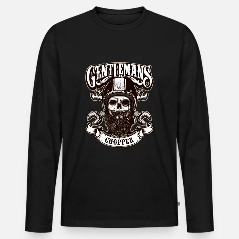 Gentlemans Chopper - Biker - Männer Premium Bio Langarmshirt - Schwarz