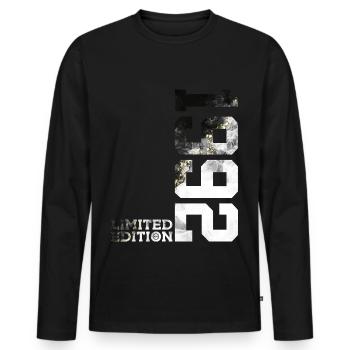 34E ANNIVERSAIRE ÉDITION LIMITÉE 1992 - T-shirt manches longues Premium bio Homme - noir - Devant - Nico (187cm)