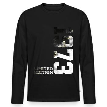 53E ANNIVERSAIRE ÉDITION LIMITÉE 1973 - T-shirt manches longues Premium bio Homme - noir - Devant - Nico (187cm)