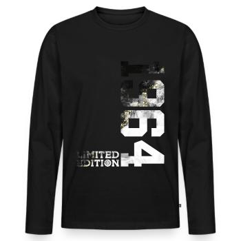 62ND BIRTHDAY LIMITED EDITION 1964 - Men's Premium Organic Long Sleeve Shirt - black - Front - Nico (187cm)