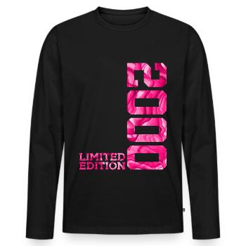 26TH ANNIVERSARY PINK LIMITED EDITION 2000 - Men's Premium Organic Long Sleeve Shirt - black - Front - Nico (187cm)