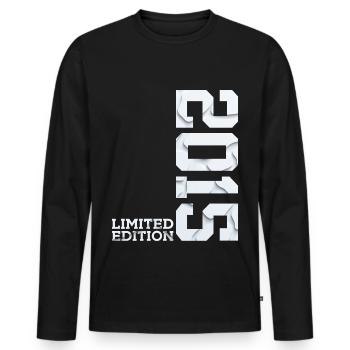 11E ANNIVERSAIRE ÉDITION LIMITÉE 2015 - T-shirt manches longues Premium bio Homme - noir - Devant - Nico (187cm)