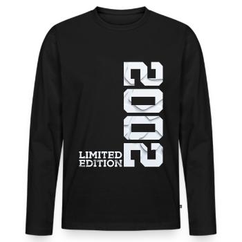 24E ANNIVERSAIRE ÉDITION LIMITÉE 2002 - T-shirt manches longues Premium bio Homme - noir - Devant - Nico (187cm)
