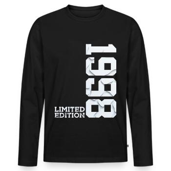 28TH BIRTHDAY LIMITED EDITION 1998 - Men's Premium Organic Long Sleeve Shirt - black - Front - Nico (187cm)