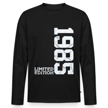 41ST BIRTHDAY LIMITED EDITION 1985 - Men's Premium Organic Long Sleeve Shirt - black - Front - Nico (187cm)