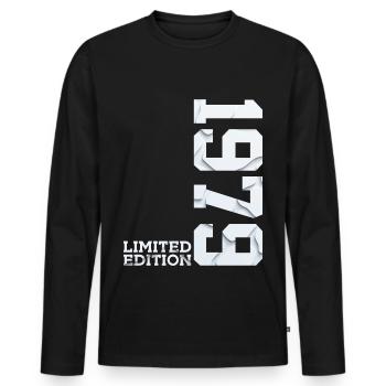 47TH BIRTHDAY LIMITED EDITION 1979 - Men's Premium Organic Long Sleeve Shirt - black - Front - Nico (187cm)