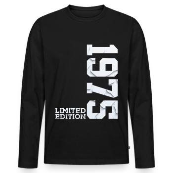 51E ANNIVERSAIRE ÉDITION LIMITÉE 1975 - T-shirt manches longues Premium bio Homme - noir - Devant - Nico (187cm)