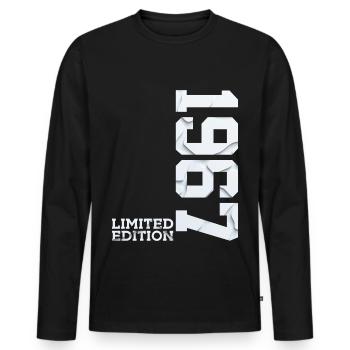 59TH BIRTHDAY LIMITED EDITION 1967 - Men's Premium Organic Long Sleeve Shirt - black - Front - Nico (187cm)