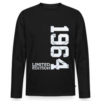 62ND BIRTHDAY LIMITED EDITION 1964 - Men's Premium Organic Long Sleeve Shirt - black - Front - Nico (187cm)