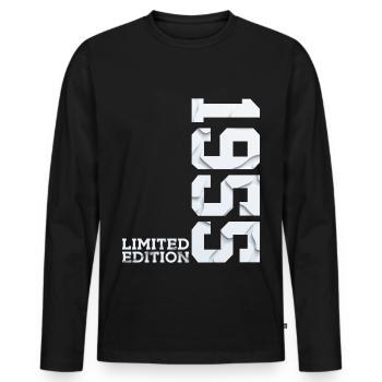 71ST BIRTHDAY LIMITED EDITION 1955 - Men's Premium Organic Long Sleeve Shirt - black - Front - Nico (187cm)