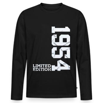 72E ANNIVERSAIRE ÉDITION LIMITÉE 1954 - T-shirt manches longues Premium bio Homme - noir - Devant - Nico (187cm)