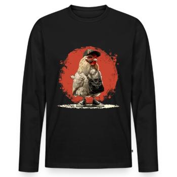 Talahon - Talahuhn - Men's Premium Organic Long Sleeve Shirt - black - Front - Nico (187cm)