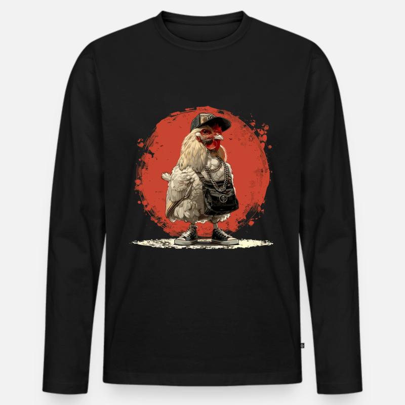 Talahon - Talahuhn - Männer Premium Bio Langarmshirt - Schwarz