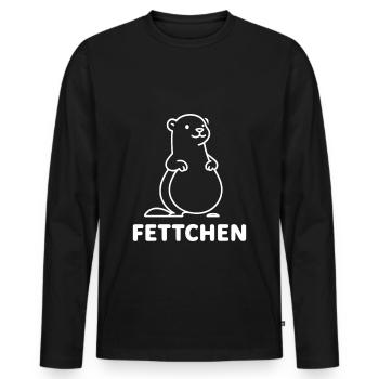 Fettes Frettchen ist ein Fettchen dickes Fretchen - Männer Premium Bio Langarmshirt - Schwarz - Vorne - Nico (187cm)