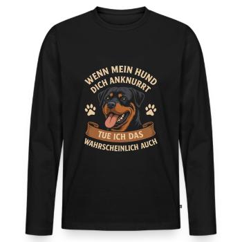 Dogs Rottweiler Dog Lovers - Men's Premium Organic Long Sleeve Shirt - black - Front - Nico (187cm)