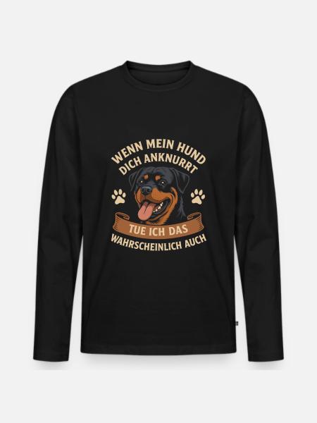 Dogs Rottweiler Dog Lovers - Men's Premium Organic Long Sleeve Shirt - black