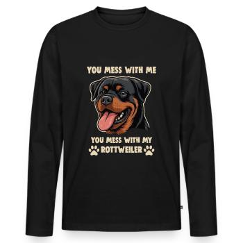 Chiens Rottweiler Amoureux des chiens - T-shirt manches longues Premium bio Homme - noir - Devant - Nico (187cm)