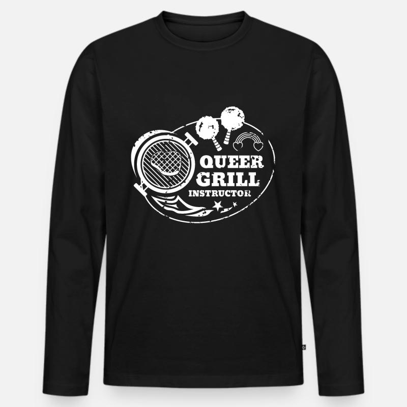 Queer Grill Instructor Shirt - Männer Premium Bio Langarmshirt - Schwarz