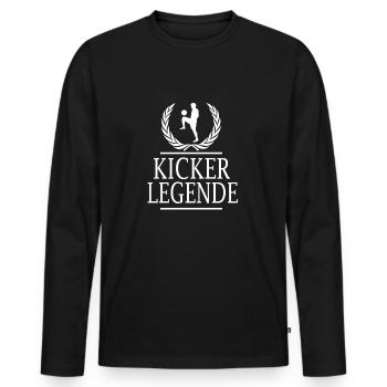 Fußball - Männer Premium Bio Langarmshirt - Schwarz - Vorne - Nico (187cm)