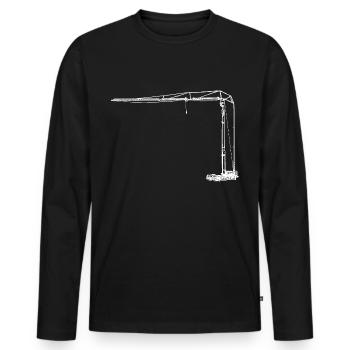 Folding crane assembled white crane crane - Men's Premium Organic Long Sleeve Shirt - black - Front - Nico (187cm)