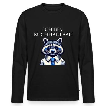 Je suis comptable comptable raton laveur - T-shirt manches longues Premium bio Homme - noir - Devant - Nico (187cm)