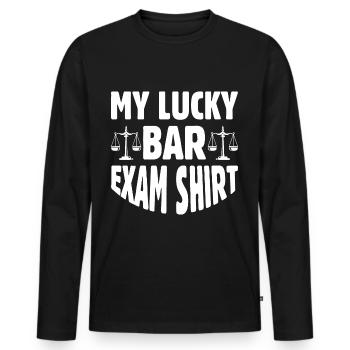 Ma chance à l’examen du barreau - T-shirt manches longues Premium bio Homme - noir - Devant - Nico (187cm)